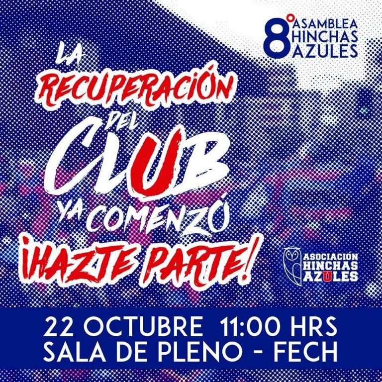 8va Asamblea de hinchas  azules, Sábado 22 a las 11:00